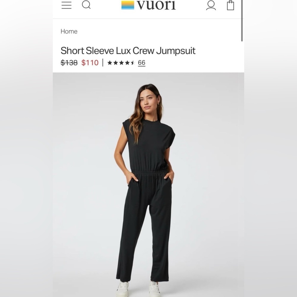 Vuori Short Sleeve Lux Crew Jumpsuit